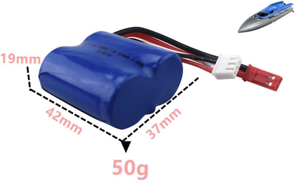 Batteria Ricambio al litio 7.4V 600mAh 15C 18350 per Telecomando Barca Modello Auto Barca RC.