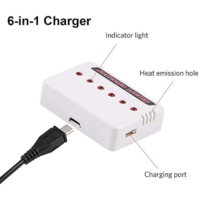 6 in 1 USB Caricabatterie Litio Batteria Caricabatterie Universal per Hubsan H107D Syma X5C Accessori aerei RC elicottero Quadcopter.