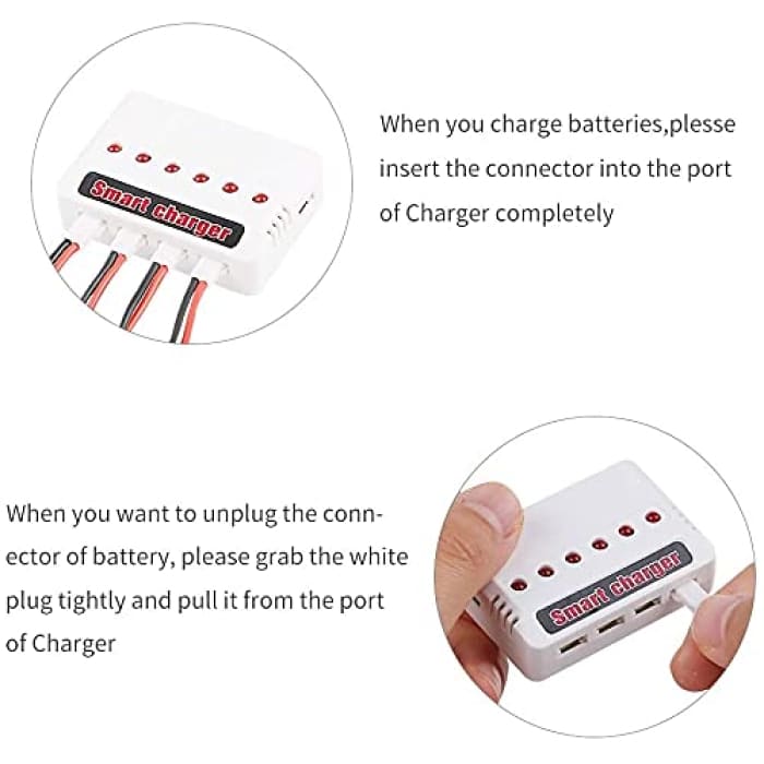 6 in 1 USB Caricabatterie Litio Batteria Caricabatterie Universal per Hubsan H107D Syma X5C Accessori aerei RC elicottero Quadcopter.