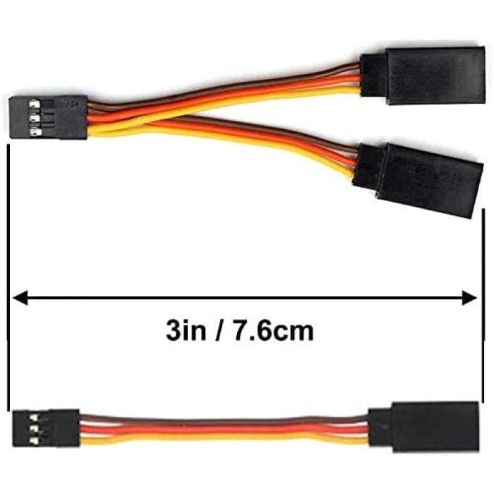 6 Pezzi Estensione Servo Extension Cable connettore Spina, 1 to 2 Y Cavo Filo da 75mm 3 Pin JR Maschio e Futaba Femmina per RC Droni Elicotteri Auto.