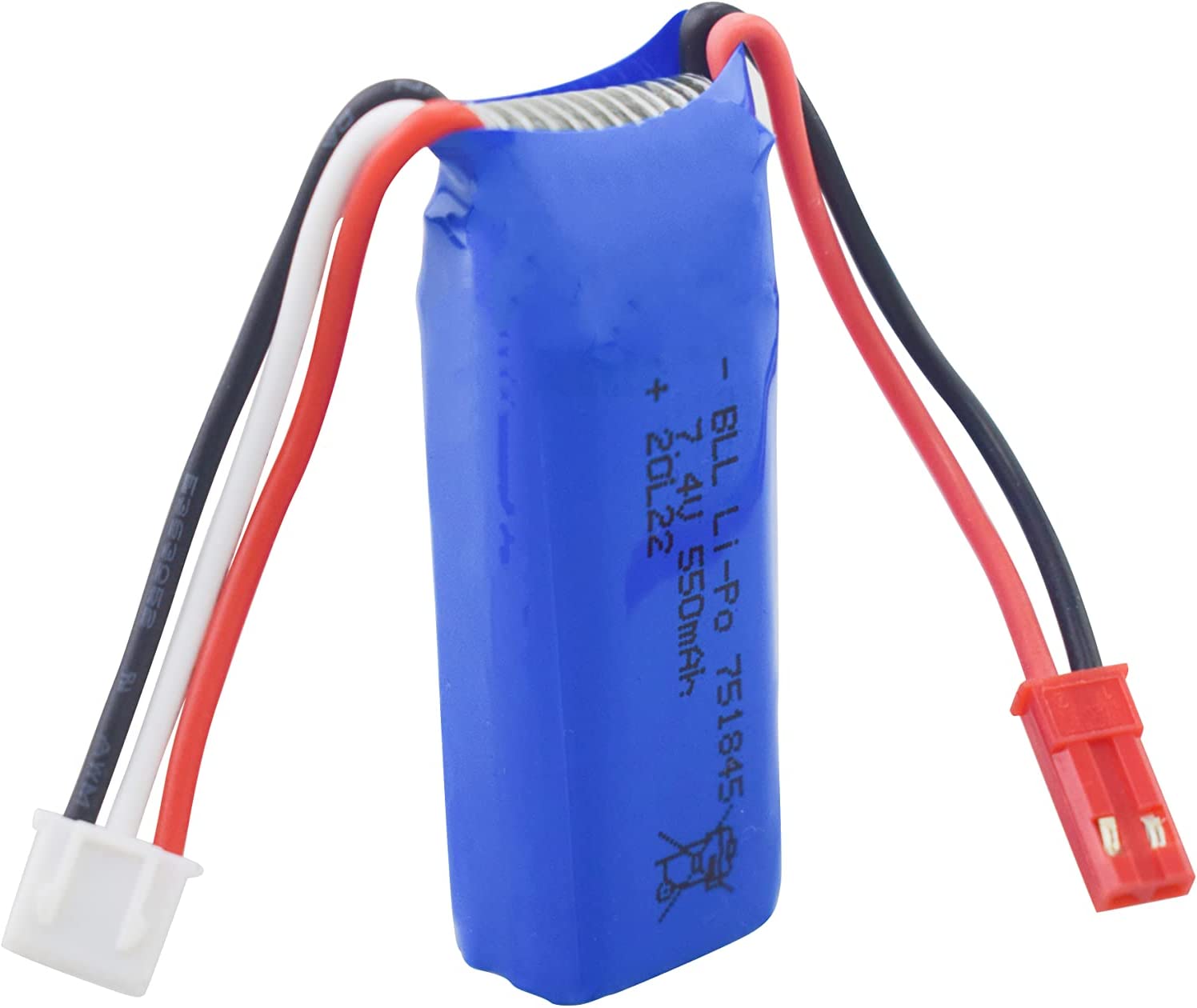 2 Pezzi Batterie al litio 751845 7.4V 550mAh per Auto Wltoys K969 K979 K989 K999 P929 P939 ad Alta Velocità Telecomando Accessori Auto.