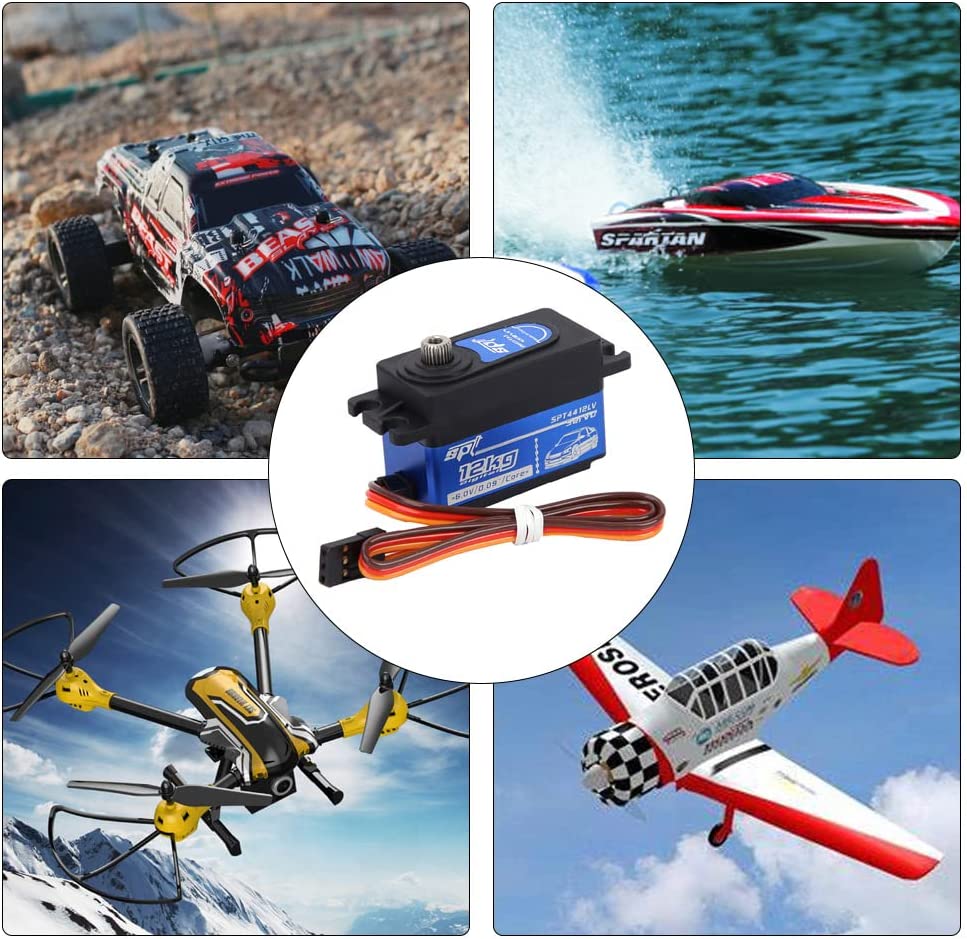 RC Car Digital Servo SPT4412LV 12KG Metal Digital Servo with Gears Suitable for RC Car Upgrade Parts
