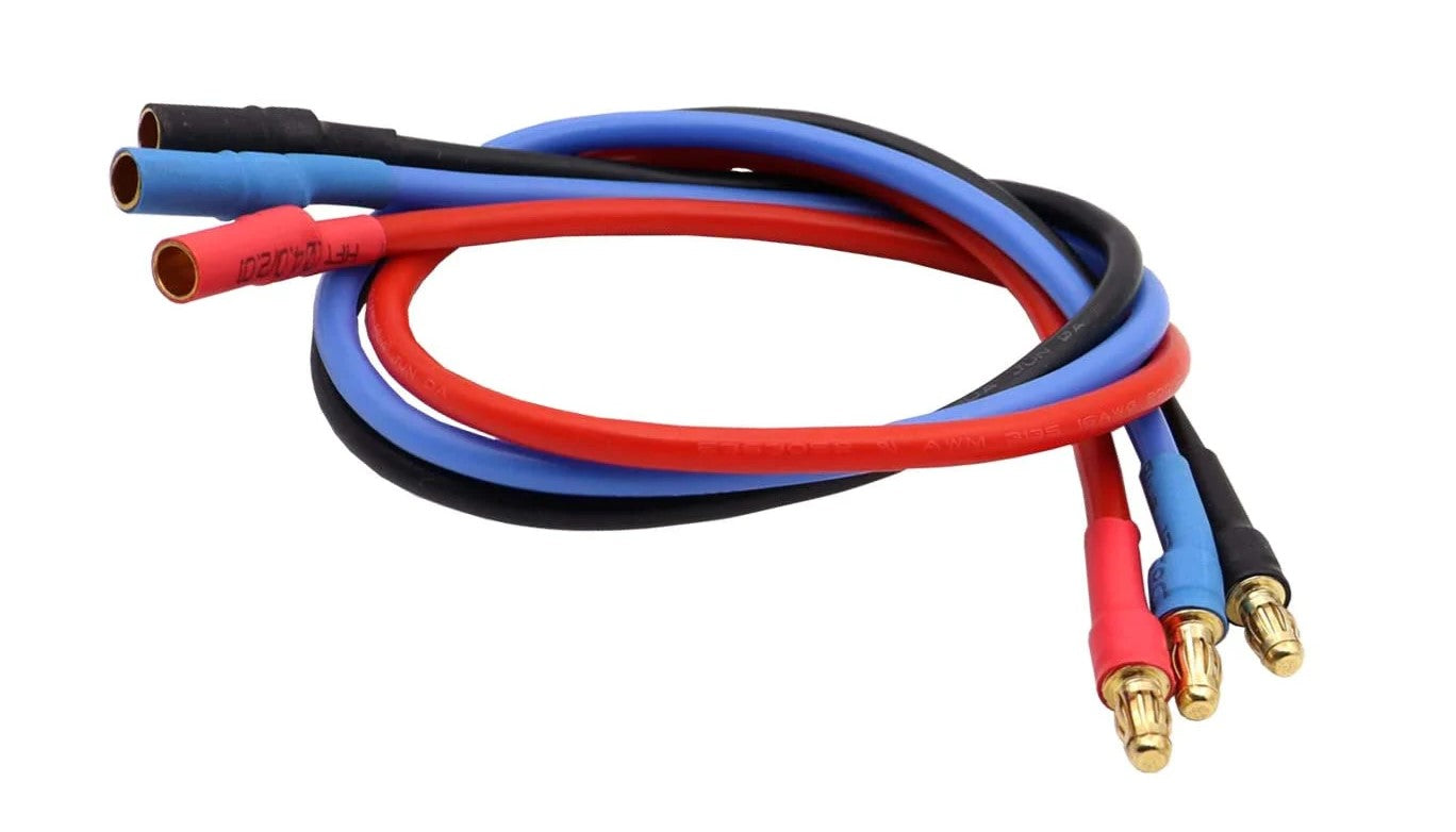 3 Pezzi Cavo Prolunga 16AWG 30 Cm Banana 3.5mm per RC Motore brushless ESC RC Auto Barche.