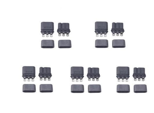 10 Paia Connettori MR 30 Colore Nero con Metallo Nikel per Batterie da Modellismo RC Lipo.