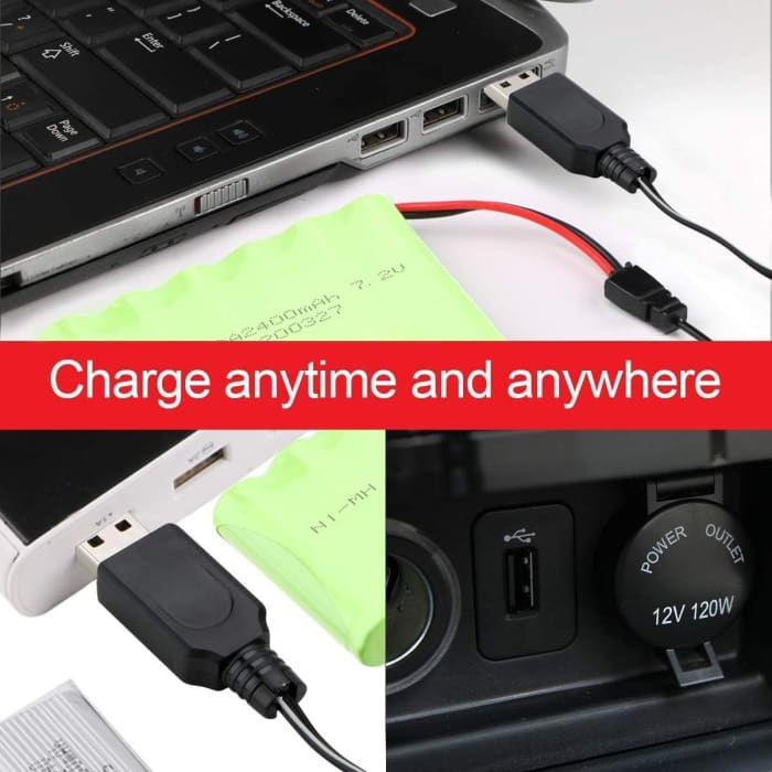 Batteria ricaricabile 7.2V 2400mAh Ni-MH AA con sm-2P 2Pin Plug e cavo caricabatterie USB per veicoli RC Truck Cars.