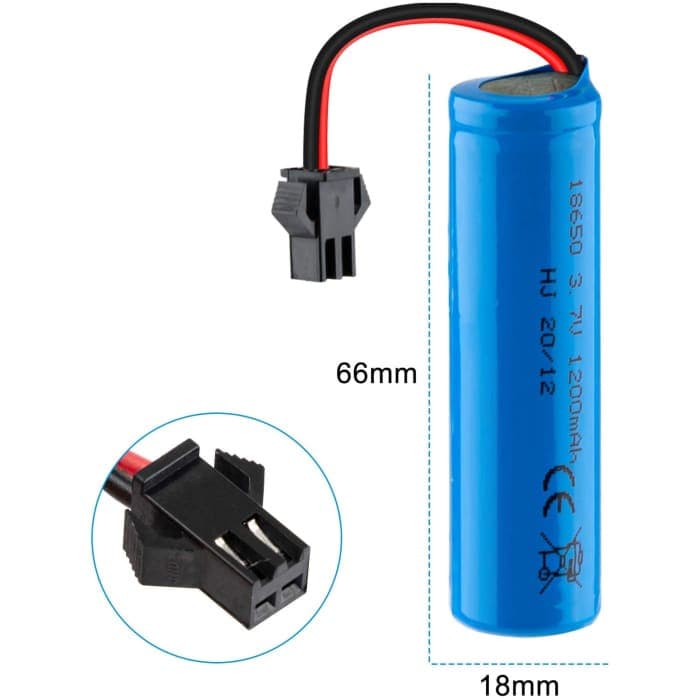 1 Pezzo Batteria Lipo 1S da 3.7V 1200mAh con Connettore SM Plug per RC Auto off Road Camion.