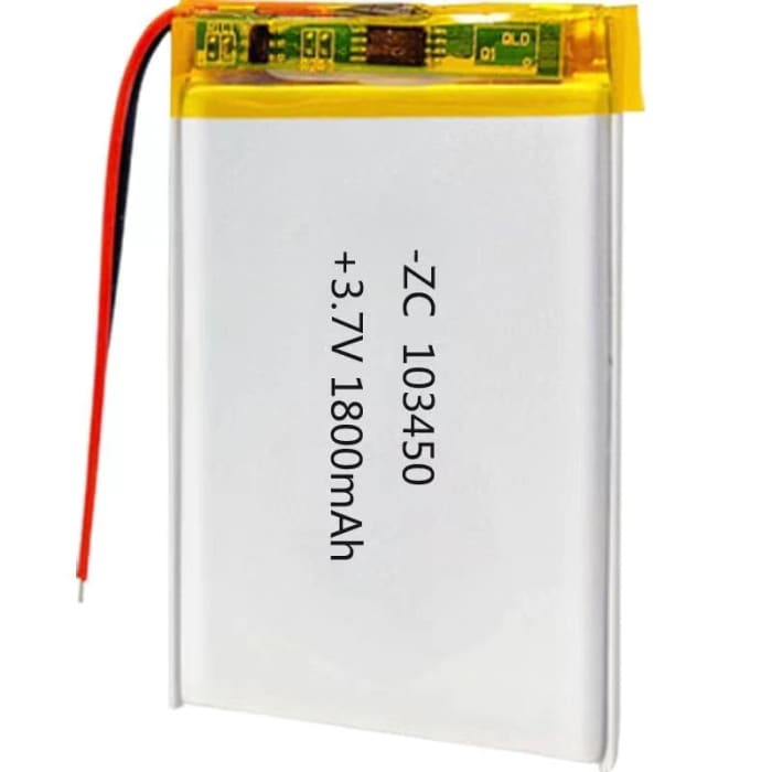 Batteria Lipo Ricaricabile 103450 (3.7v, 1800mAh Lipo) per Cuffie Bluetooth, smart watch, POS,.