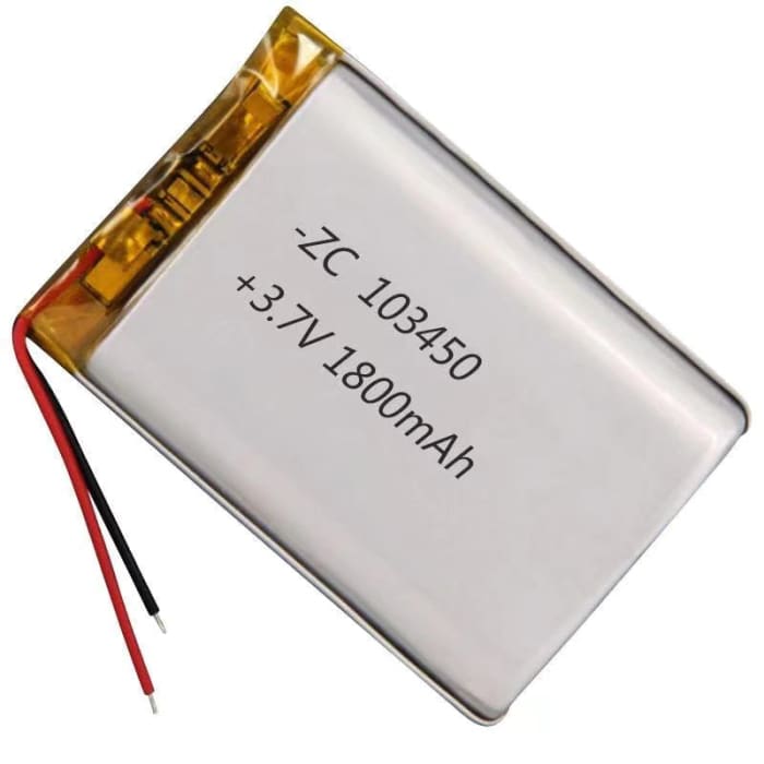Batteria Lipo Ricaricabile 103450 (3.7v, 1800mAh Lipo) per Cuffie Bluetooth, smart watch, POS,.