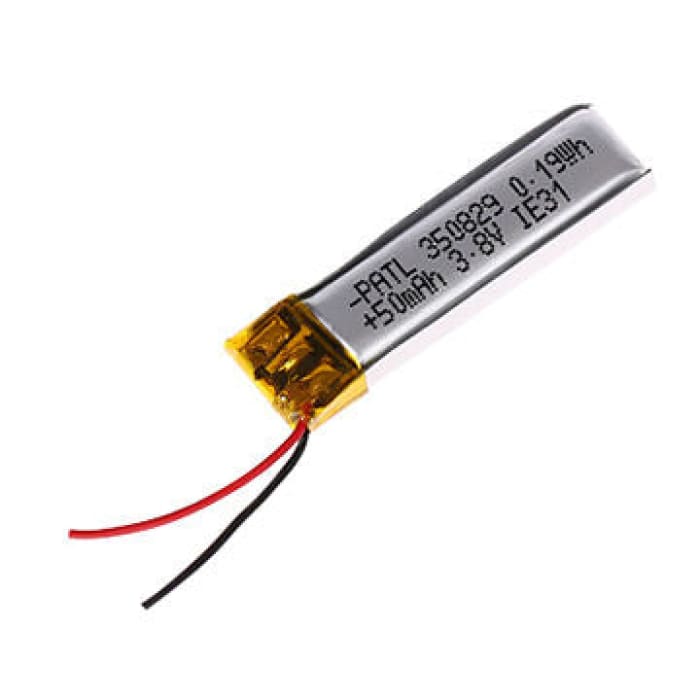 Batteria Lipo Ricaricabile 350829 (3.8v, 50mAh Lipo) per Cuffie Bluetooth, smart watch, POS.