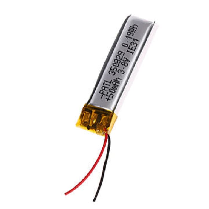 Batteria Lipo Ricaricabile 350829 (3.8v, 50mAh Lipo) per Cuffie Bluetooth, smart watch, POS.