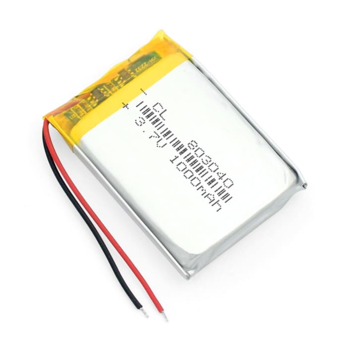 Batteria Lipo Ricaricabile 803040 (3.7v, 1000mAh Lipo) per Altoparlante, Bluetooth, GPS, PDA,.