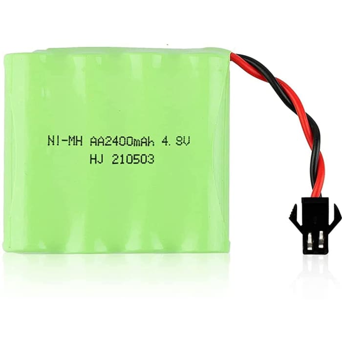 Gecoty Batteria da 4,8 V, pacco batteria nimh da 2400 mAh, batteria ricaricabile RC con cavo di ricarica, spina SM 2P per camion RC 1:18, 1:16, 1:14, auto telecomandata, camion RC 4x4 Gecoty Batteria da 4,8 V, pacco batteria nimh da 2400 mAh, batteria ricaricabile RC con cavo di ricarica, spina SM 2P per camion RC 1:18, 1:16, 1:14, auto telecomandata, camion RC 4x4