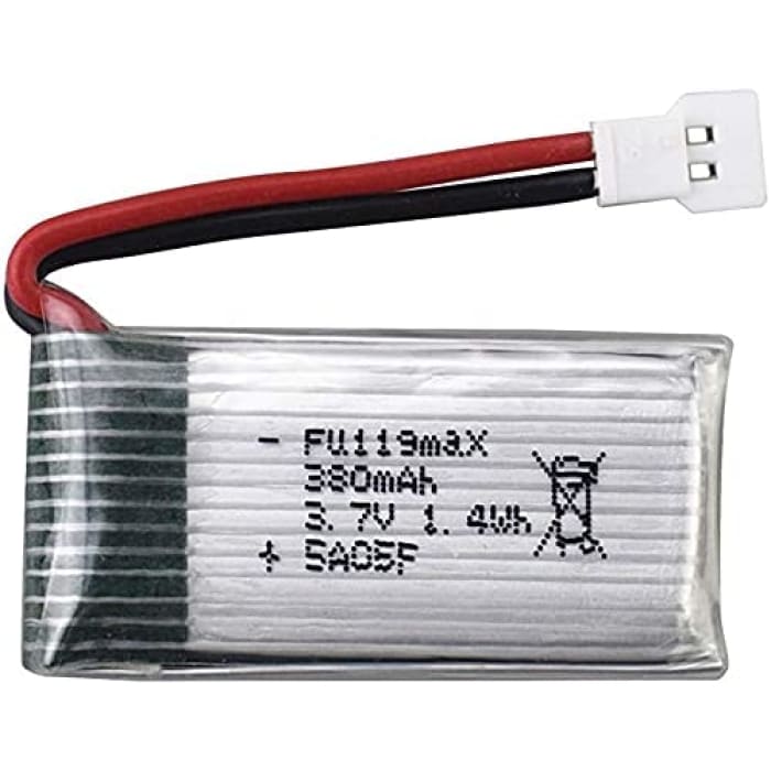 Batteria Lipo Ricaricabile 3.7v 380mAh per Hubsan X4 H107c H107d H107L ,Syma X11 X11C, HS170 HS170C F180C HS170G TOZO Q2020 E016H E016F FX801 V911S A120 XK A150 V966 Rc Quadricottero.