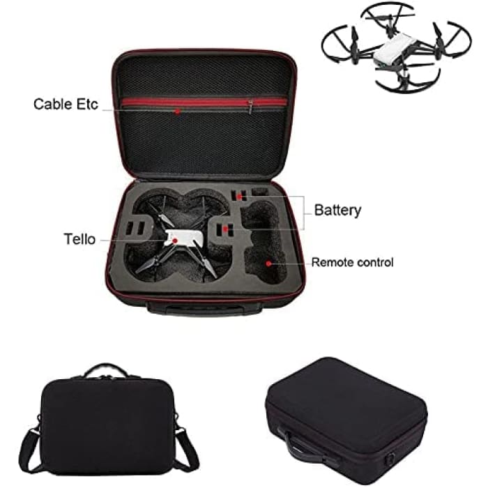 DJI Tello Custodia da Viaggio Hardshell Borsa di stoccaggio Borsetta, Borsa a Tracolla Impermeabile Interna Eva per DJI Tello Drone, Controller e Accessori.