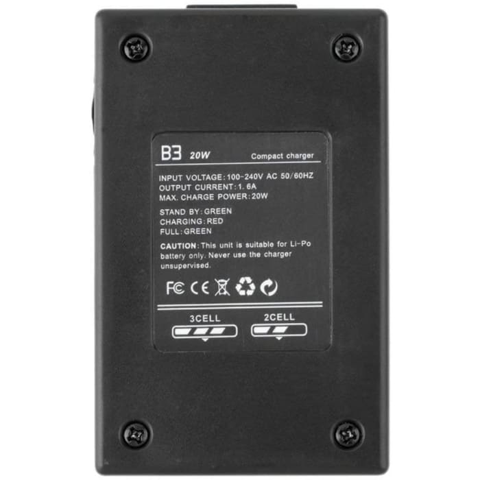 B3 20W 1.6A AC 100 a 240V 50 / 60Hz Compatto Portatile Balance Caricabatterie Facile da collegare per 2S-3S LiPo per IMAX.