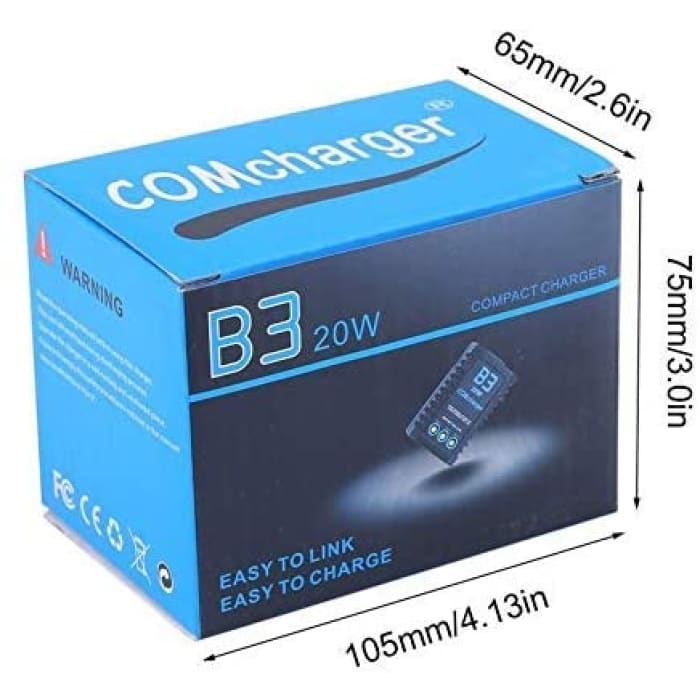 B3 20W 1.6A AC 100 a 240V 50 / 60Hz Compatto Portatile Balance Caricabatterie Facile da collegare per 2S-3S LiPo per IMAX.