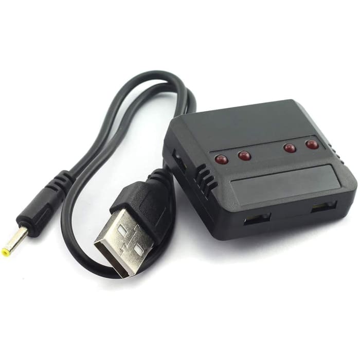 Caricatore USB 1 to 4 per modelli Hubsan H107 H107L H107C H107D, Wltoys V202 V252 V939, UDI U816 U816A U830.