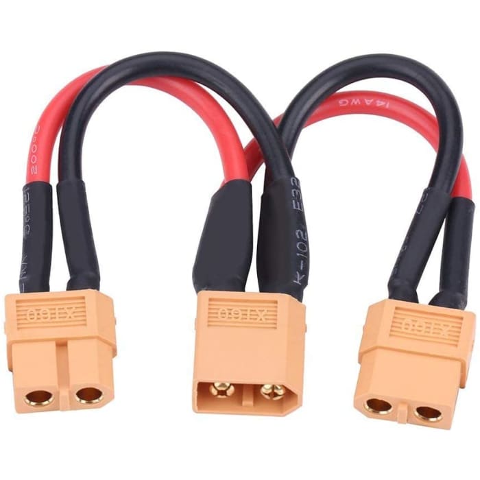 XT60 Connettore A Spina Cavo Adattatore per Connettore per Batteria Parallela 14Awg Cavo per Rc Lipo(1 Femmina a 2 Maschi).