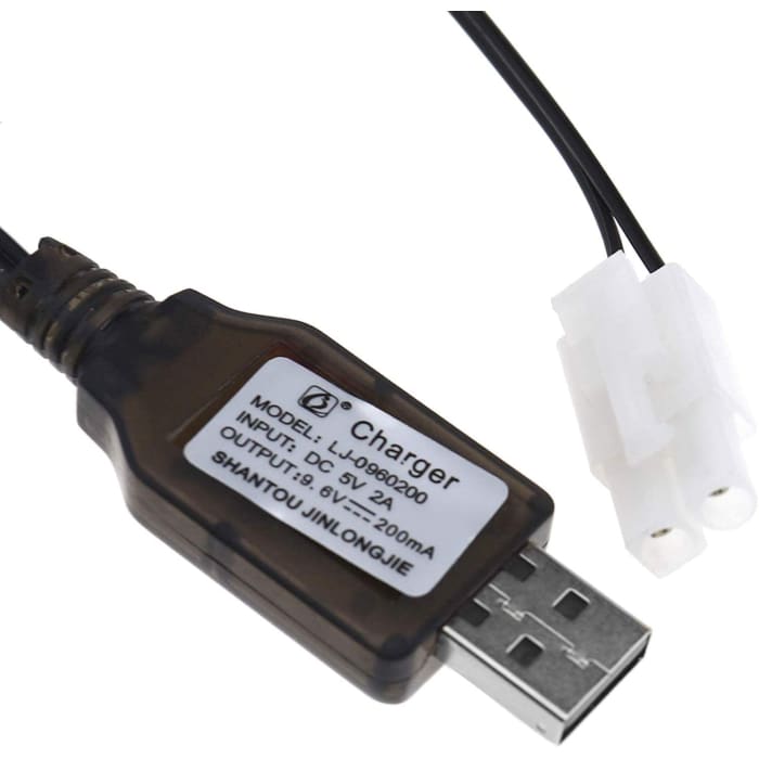 9,6 V Ni-MH Ni-CD Batteria Ricaricabile 200 mA Alimentazione USB Caricatore DC 5 V Adattatore Caricatore connettore con Presa L6.2-2P per Telecomando RC Auto Barca Serbatoio.