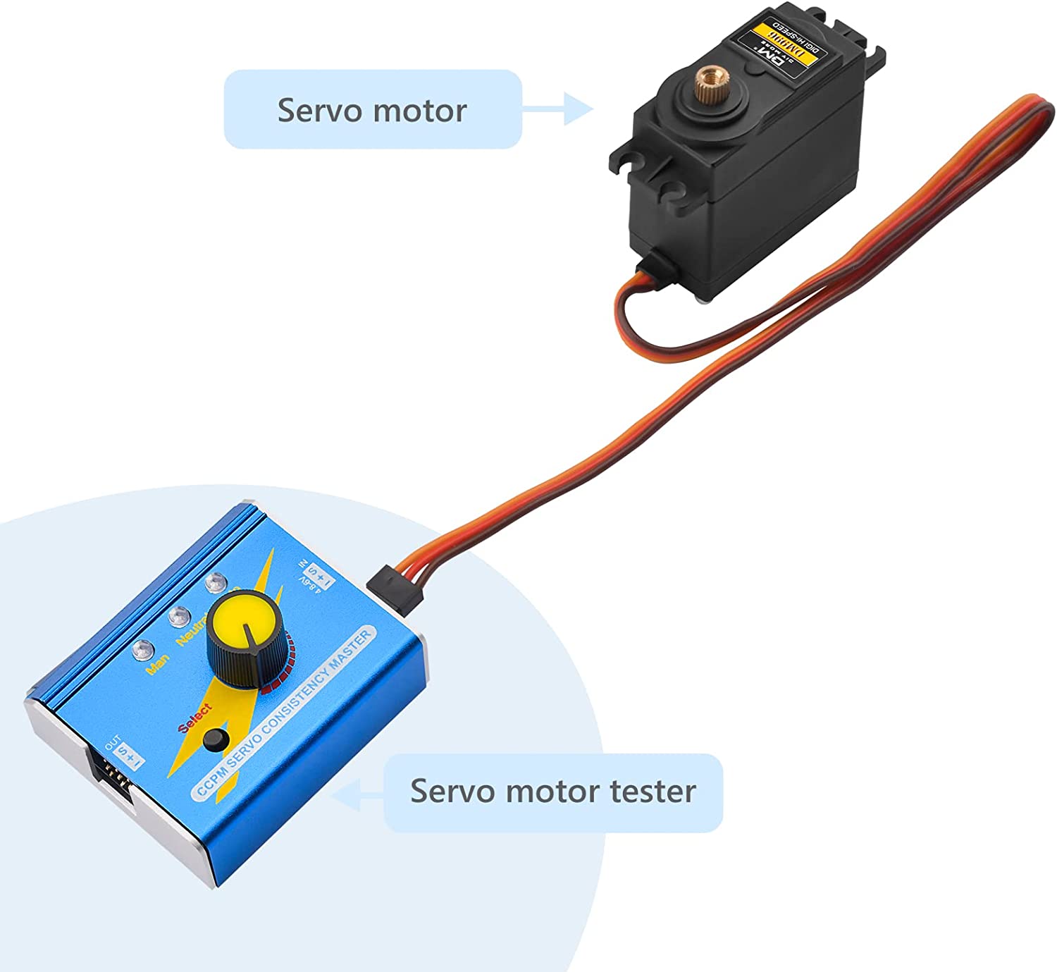 Digital Servo Tester DC 4.8V-6V RC Custodia in Alluminio Multifunzione Servo Controller CCPM Test per ESC Servo Motore.