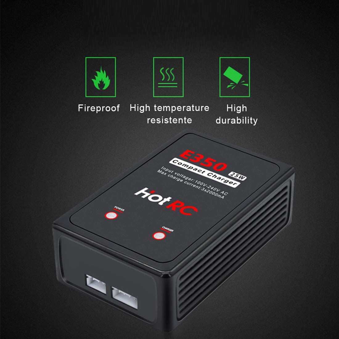 E350 2S 3S Caricabatterie Bilanciamento Compatto 25W per Batteria Life Lipo RC Auto Droni Quadricotteri.