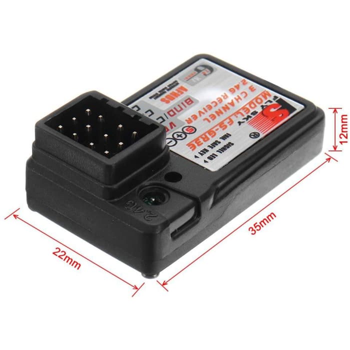 Flysky 2.4G 3CH FS-GR3E Ricevitore per trasmettitore FS GT2 / GT2B / GT2F / GT3B / GT3C / T6 / CT6B / TH9A / TH9X.