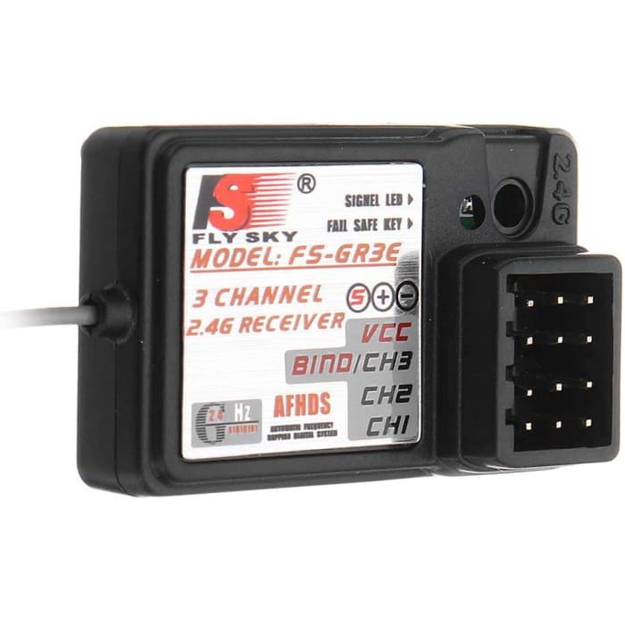 Flysky 2.4G 3CH FS-GR3E Ricevitore per trasmettitore FS GT2 / GT2B / GT2F / GT3B / GT3C / T6 / CT6B / TH9A / TH9X.