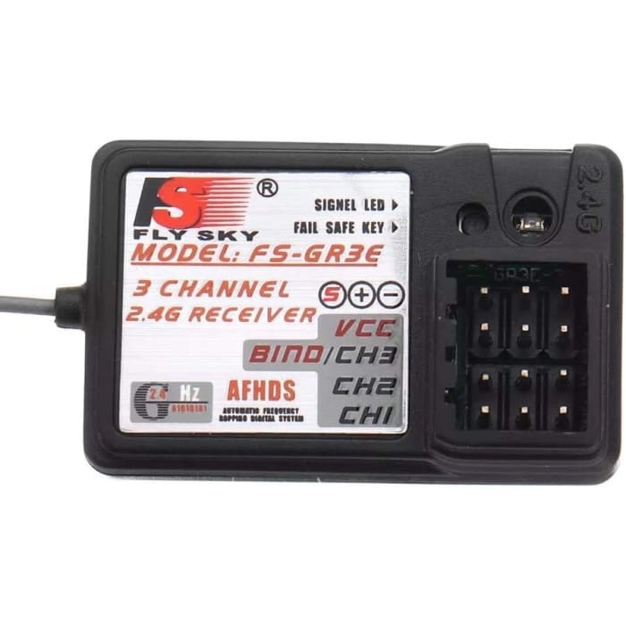 Flysky 2.4G 3CH FS-GR3E Ricevitore per trasmettitore FS GT2 / GT2B / GT2F / GT3B / GT3C / T6 / CT6B / TH9A / TH9X.