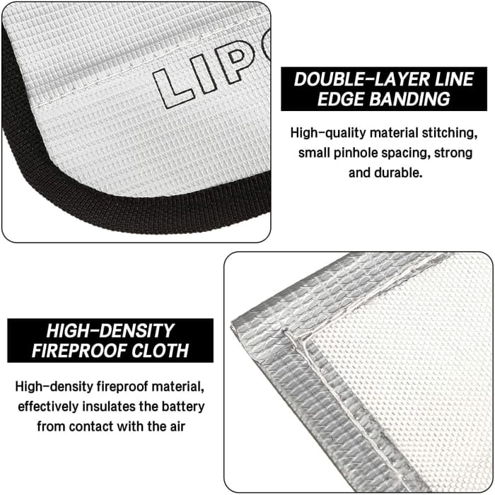 Lipo Bag Borsa Batteria ignifuga Ideale per caricare batterie Lipo Resistente al Fuoco, ( Misura cm 185 x 75 x 60).