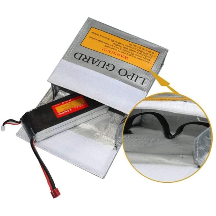 Bag Borsa ignifuga Ideale per caricare batterie Lipo Resistente al Fuoco (Misura mm 240 x 64 x 180).