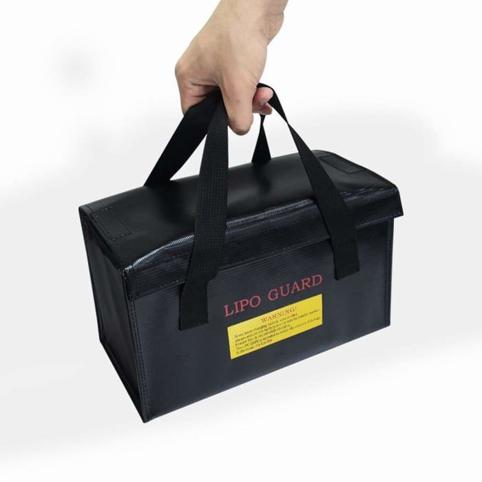 Lipo Bag Borsa ignifuga Ideale per caricare batterie Lipo Resistente al Fuoco Misure cm 26 x 13 x 15 Colore Nero.