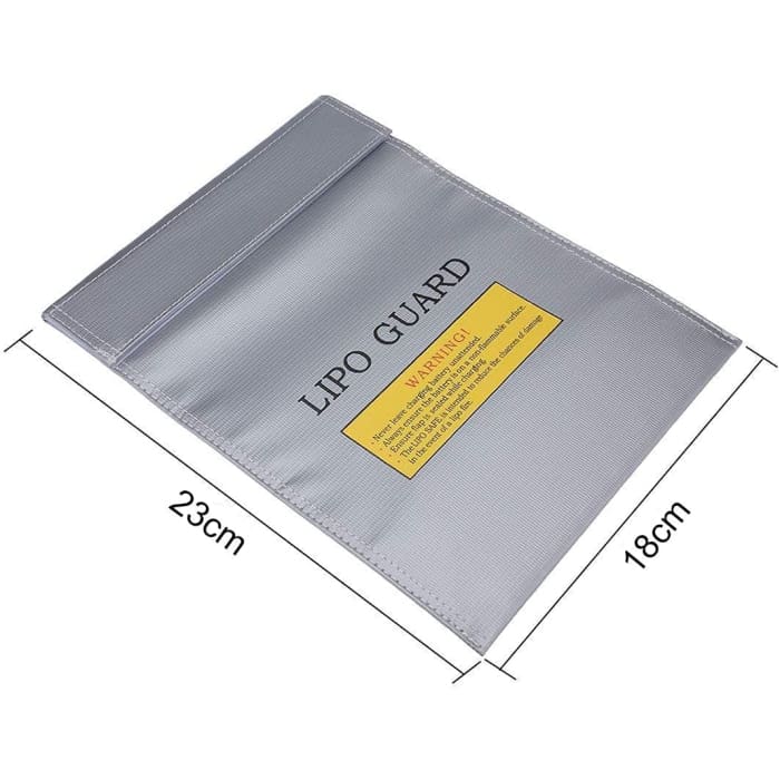 Lipo Guard Busta antincendio Lipo Bag, 23 cm x 18 cm x batterie lipo, Colore Argento.