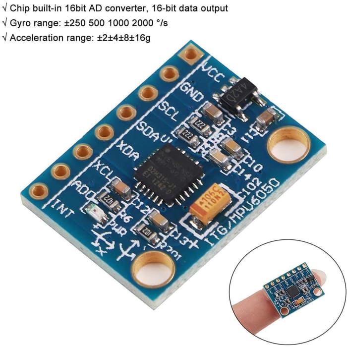 Modulo GY-521 MPU-6050 Giroscopio a 3 Assi e Accelerometro per Arduino.
