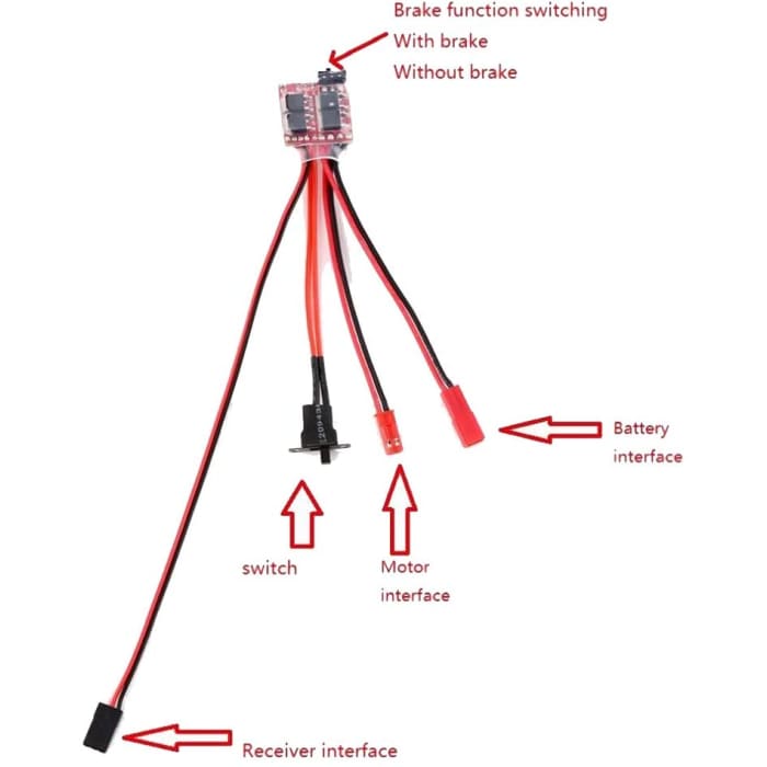 Regolatore elettronico di velocità ESC RC 20A per Motori Brushed per RC Auto Barche Camion.
