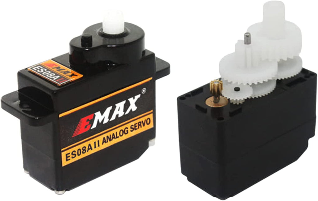 Servo analogico con ingranaggi in plastica EMax ES08A II 8.6g con kit staffa braccio 15T per pezzi di ricambio per modelli di auto Axial SCX24 RC.