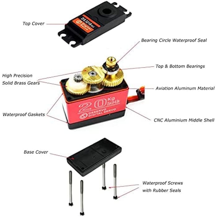 Servo DS3120MG Digitale servo 20KG per Auto RC (180°).