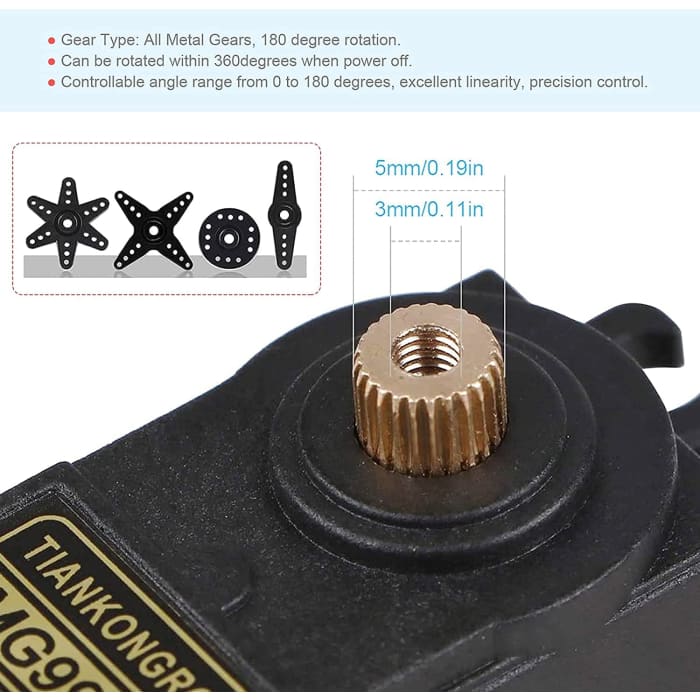 MG995 Torque Servo Motore con puleggia Metallo per Rc Auto Barca Elicottero.