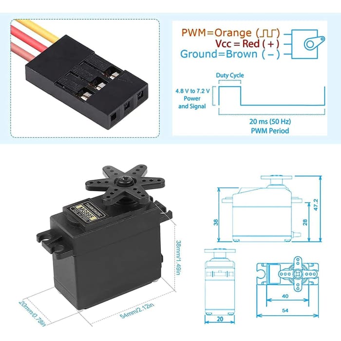 MG995 Torque Servo Motore con puleggia Metallo per Rc Auto Barca Elicottero.
