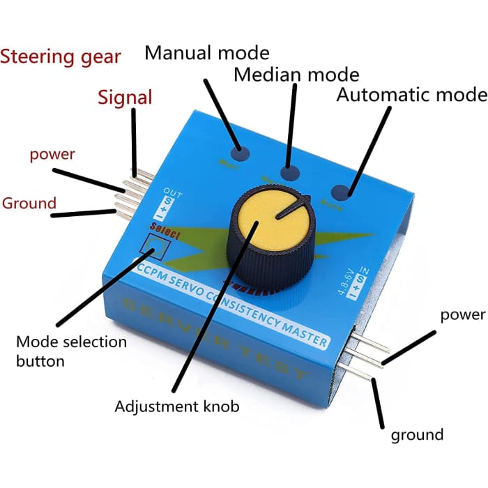 Servo Tester 3CH 4.8V-6V Esaminatore Esc Analogico e Digitale.