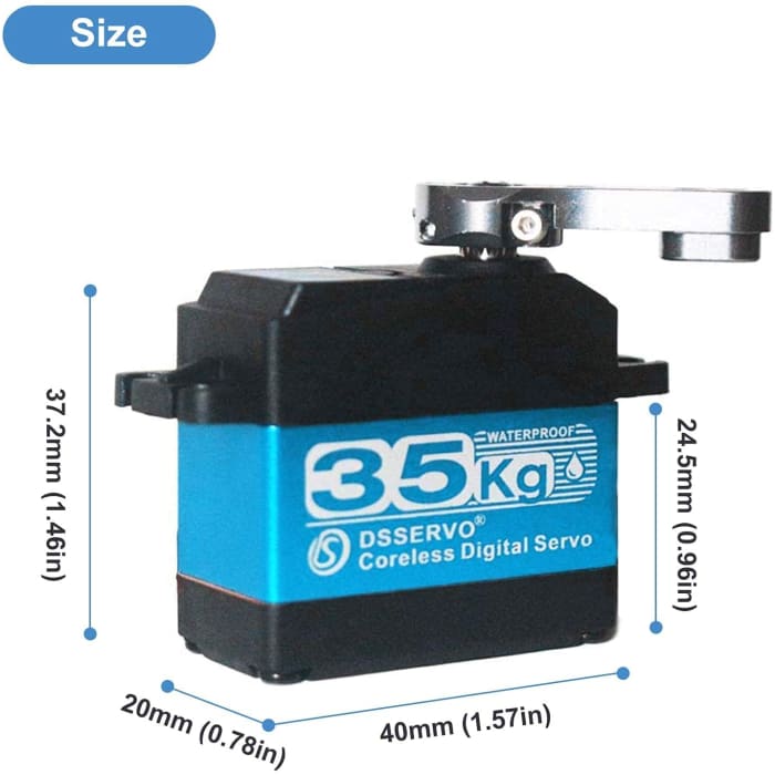 35KG Servomotore Digitale Coreless Ingranaggio in Acciaio Inossidabile 7.4V Coppia Elevata Impermeabile DS3235 con Braccio servo 25T per Robot per Auto RC (180 °).