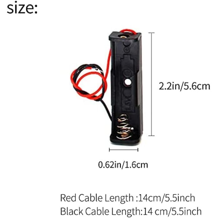 1 Pezzo vano 1 Batteria Tipo Stilo AA, Colore Nero.