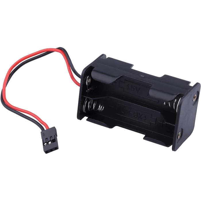 Vano per Batterie per 4 Batterie Tipo Stilo AA con Cavo JR Plug.