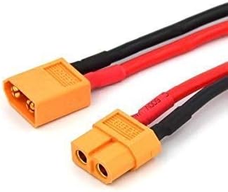 2 Pieces XT60 Parallel Male to 2 Female and Female to 2 Male 14AWG Cable | RC Lipo Battery Adapters | Drones, Cars, Airplanes, Model Builders