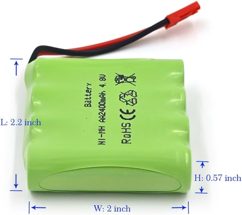 1 Piece Rechargeable Battery 4.8V Ni-Mh 2400 mAh for Remote Car Control