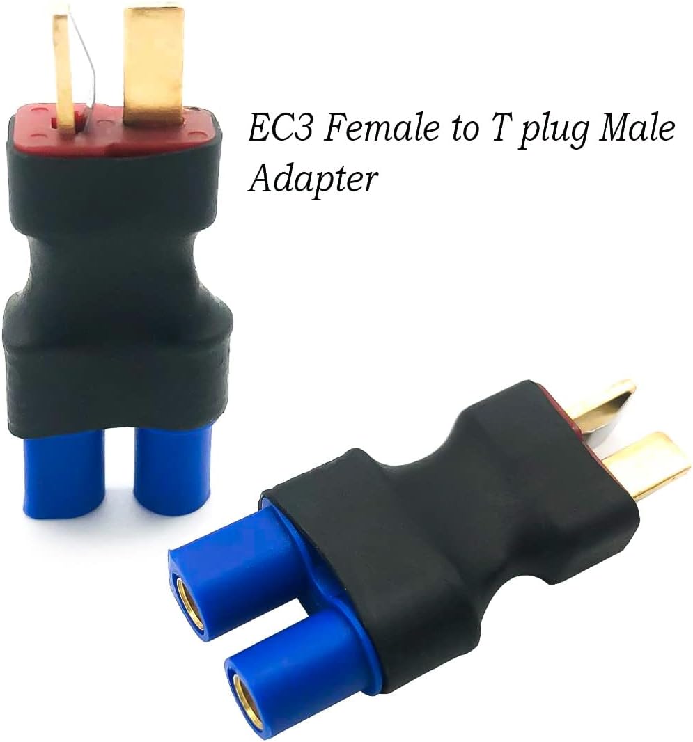 2 Pairs XT60 to T-Plug Deans Style Wireless Adapter, Male and Female Connector - Ideal for RC Modeling and Drones