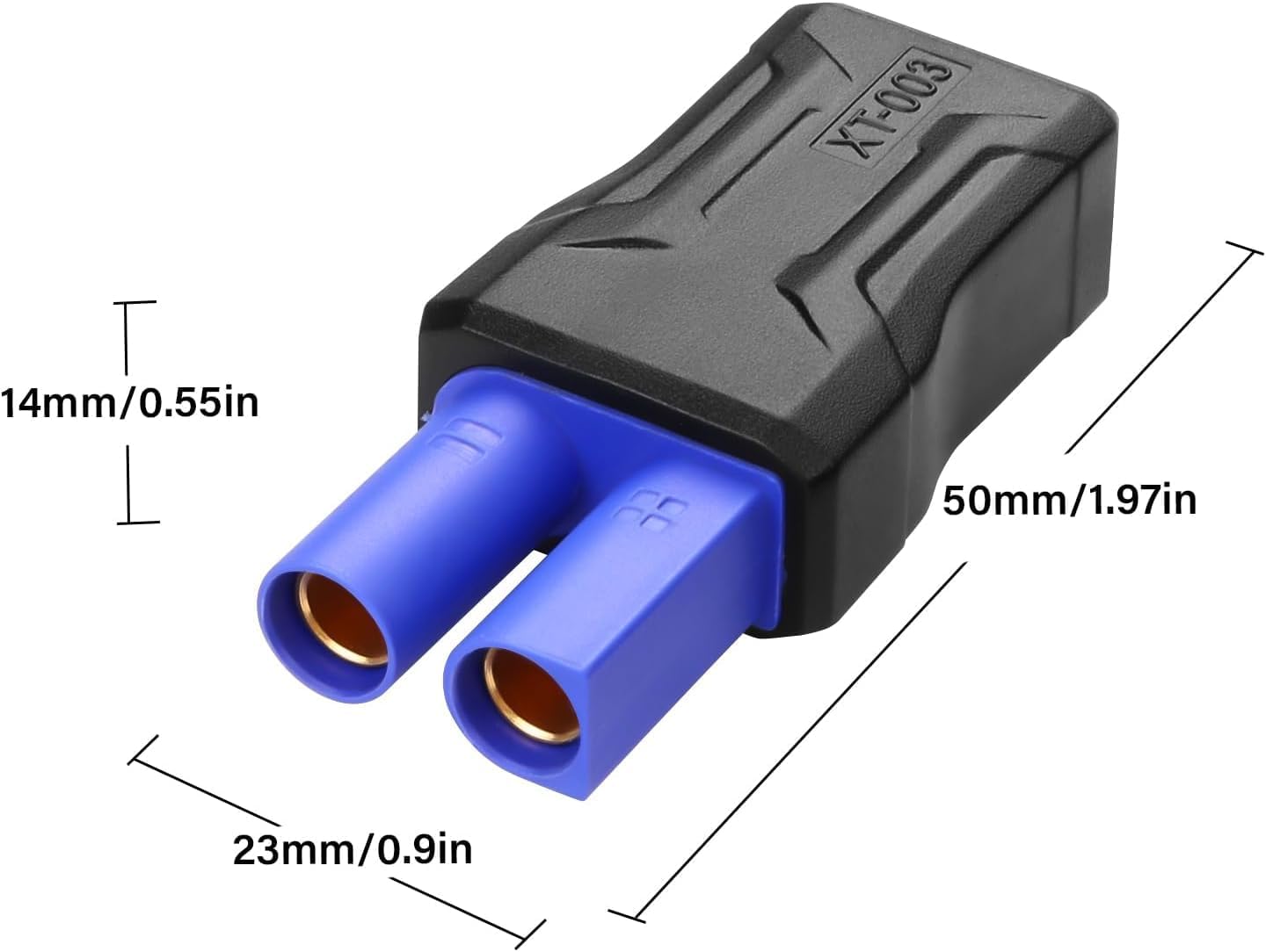 2 Adattatori EC5 Femmina a XT60 Maschio Senza Cavo LiPo ESC RC Drone FPV Auto RC