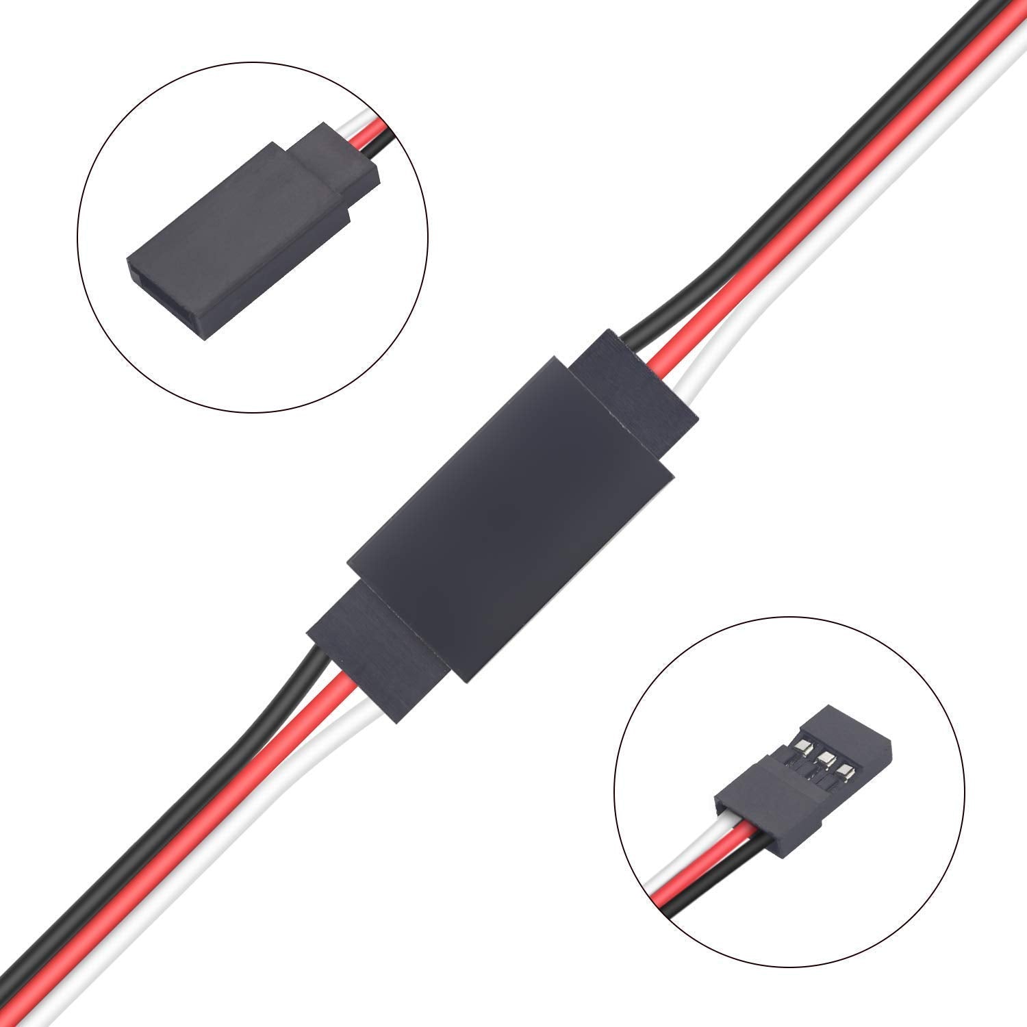 30 Cavi Prolunga Servo JR Futaba 3 Pin 22AWG 60 Core 10-60cm RC Drone Auto Elicotteri