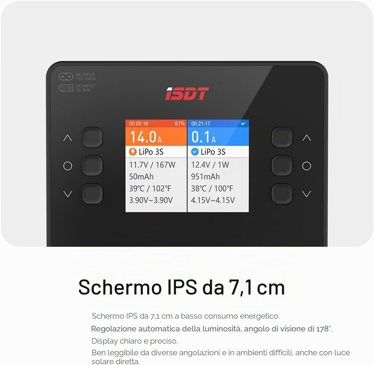 ISDT K2 Air Caricabatterie Smart Bluetooth AC/DC Dual Channel | 200W AC, 500W x 2 DC, 20A x 2 Bilanciatore per LiPo LiHV LiFe Li-Ion 1-6S, NiMH NiCd 1-16S