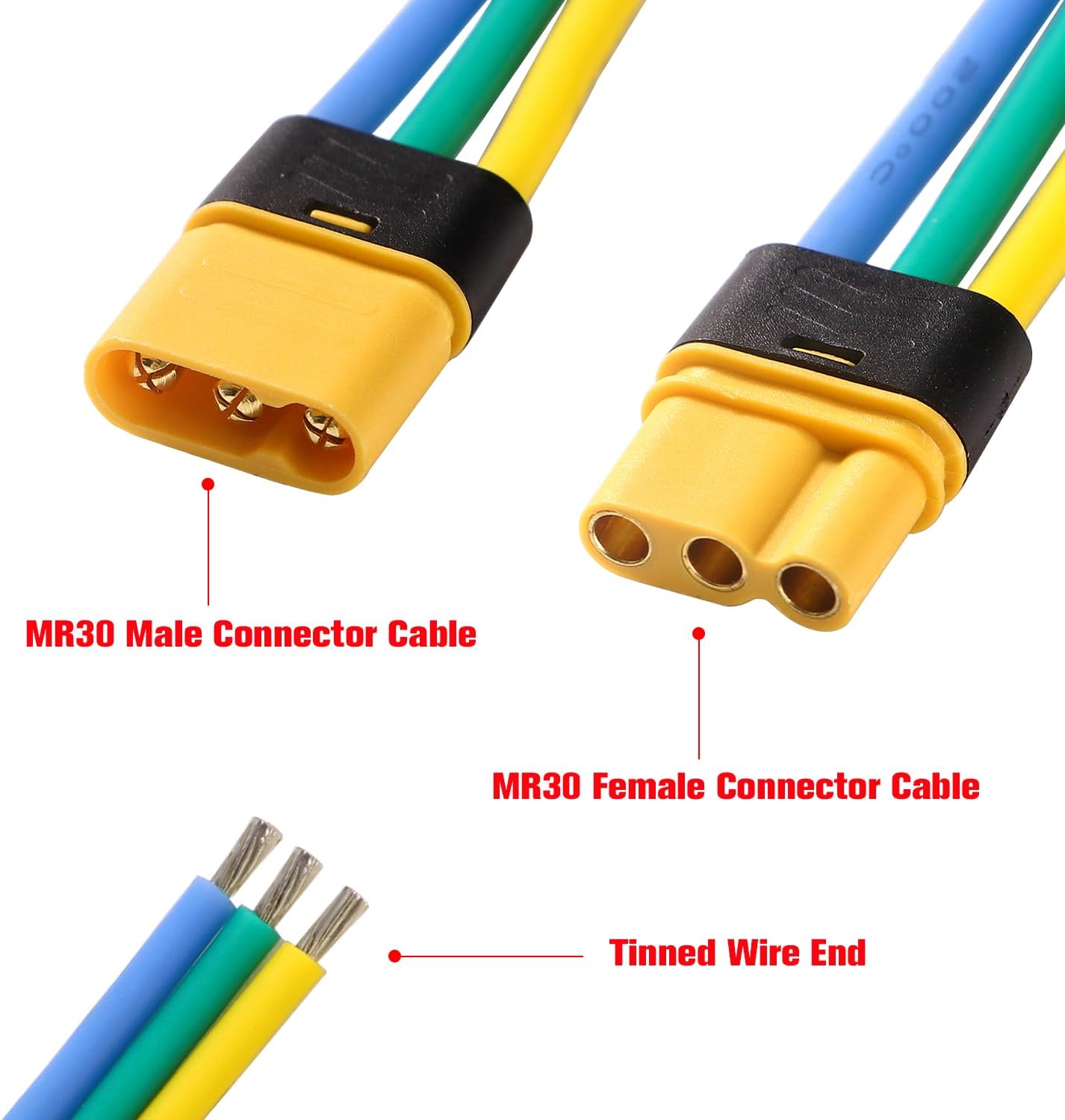 2 Pieces XT60 Parallel Male to 2 Female and Female to 2 Male 14AWG Cable | RC Lipo Battery Adapters | Drones, Cars, Airplanes, Model Builders