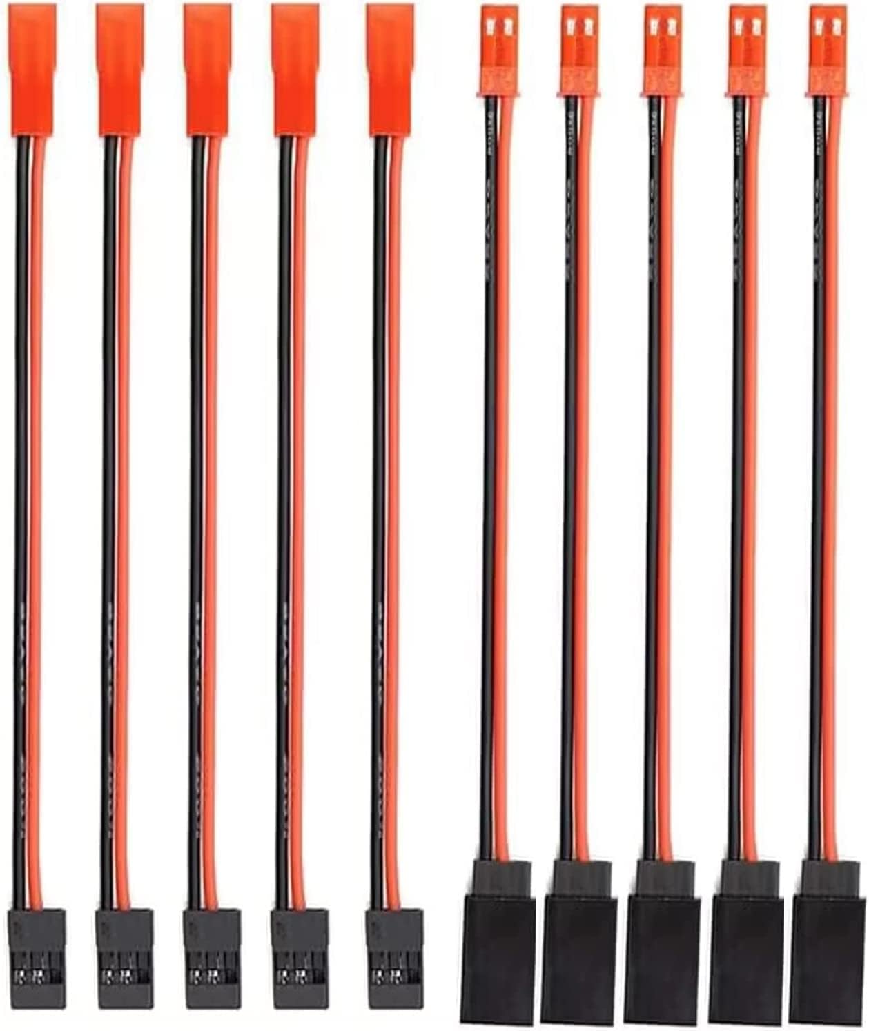 5 Coppie Adattatori JST JR 22AWG Silicone 10cm Servo ESC RC Drone FPV Auto Elicotteri